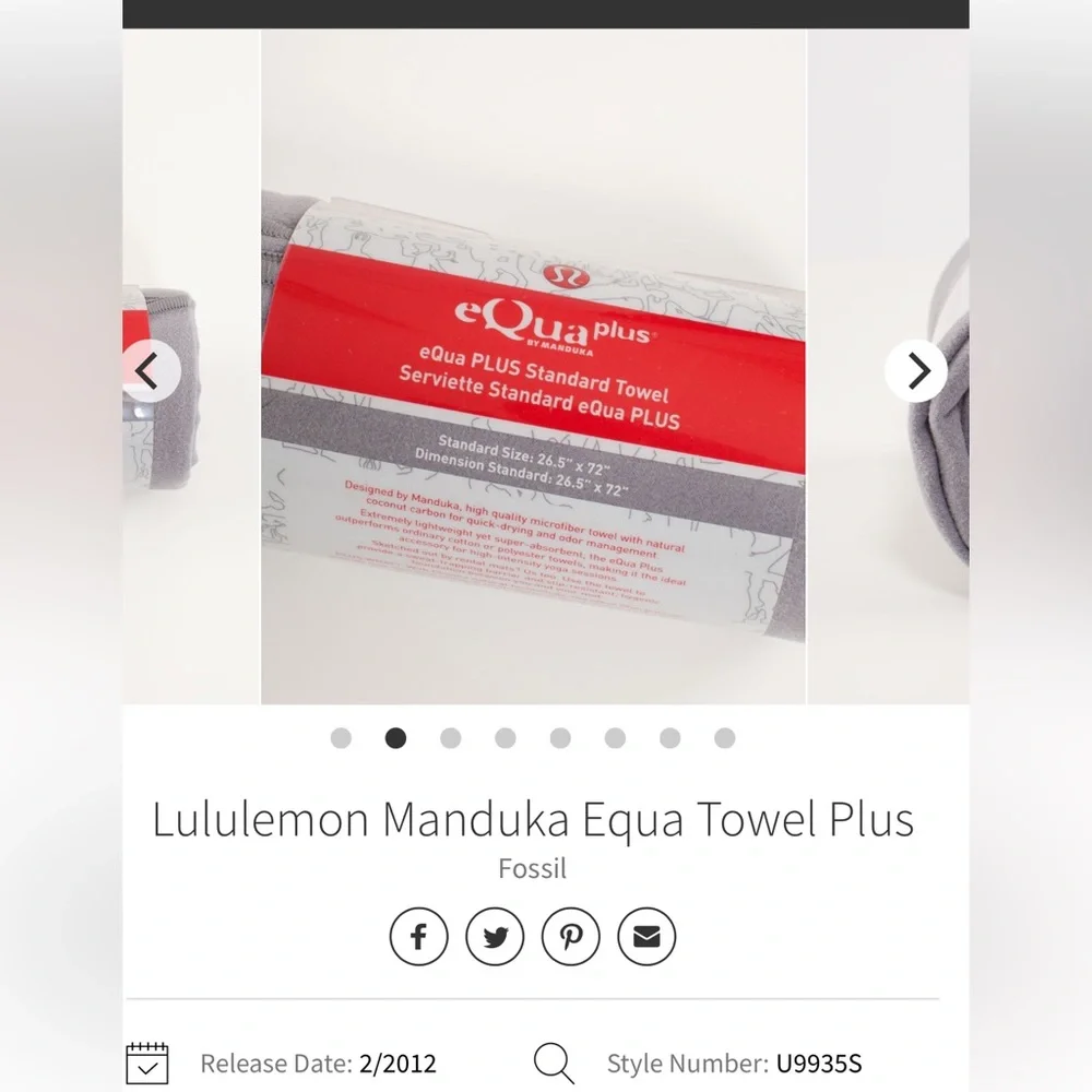 Lululemon eQua Plus mat/towel Gray